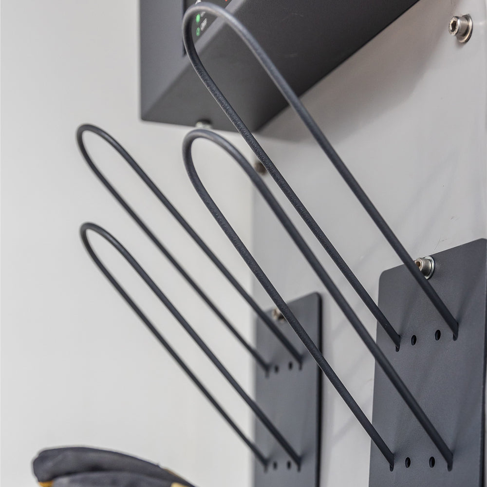 Close up of the metal Koralp Snow Glove & Helmet Dryer attached to the Koralp K-Stokdry Dryer